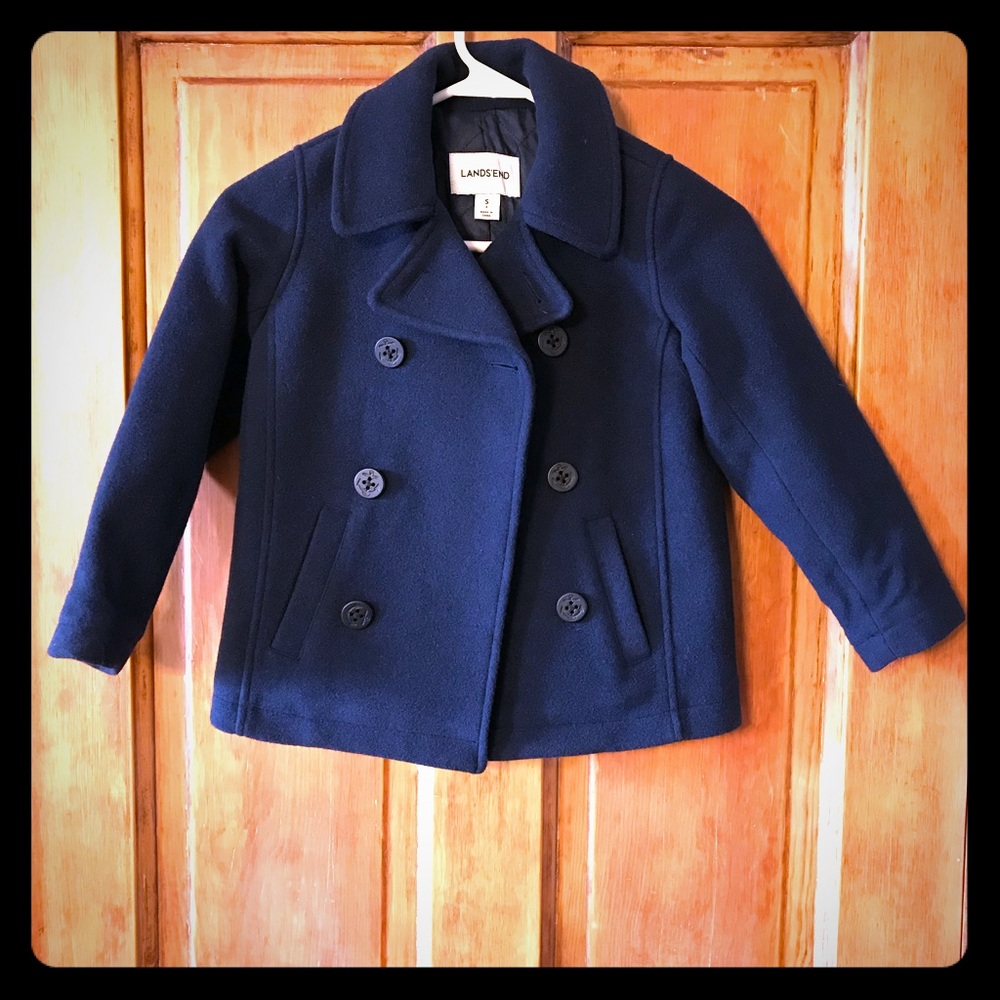 Lands’ End Navy Girls (Size 4/small) Wool Pea Coat